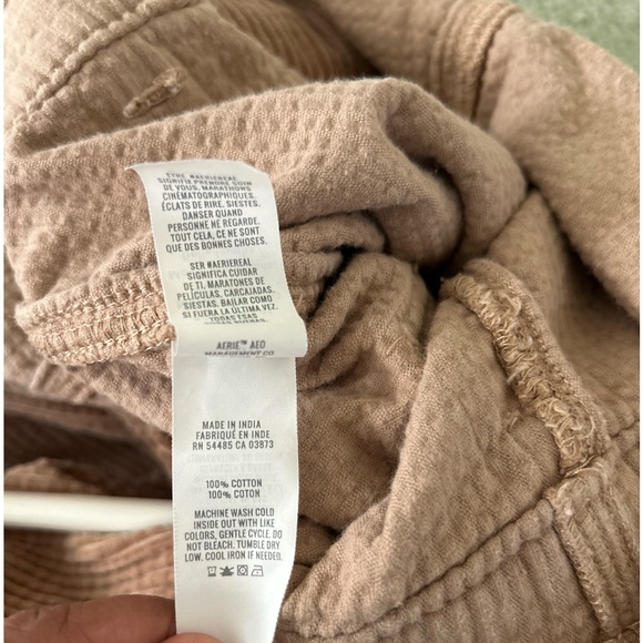 AERIE Tan Corduroy Kick Flare Bottom Bib Overalls Jumpsuit size XS - Picture 9 of 11